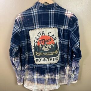 Plaid Rework Flannel Shirt Men's Large Tall 100% Cotton